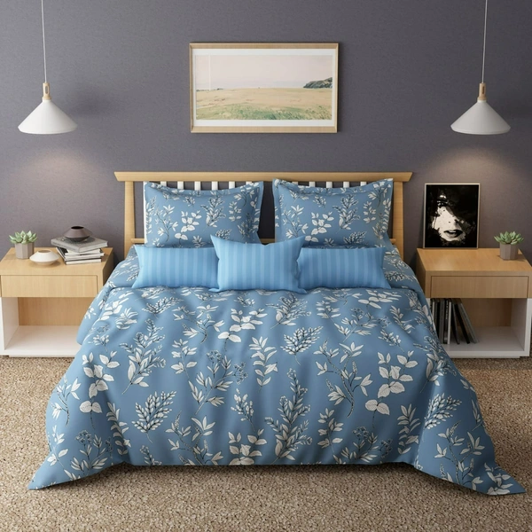 Dew Drop Comforter Set (Comforter + Bedsheet + 2 Pillow Cover) - Dew Drop - Island Breeze - Double Bed - Double Bed