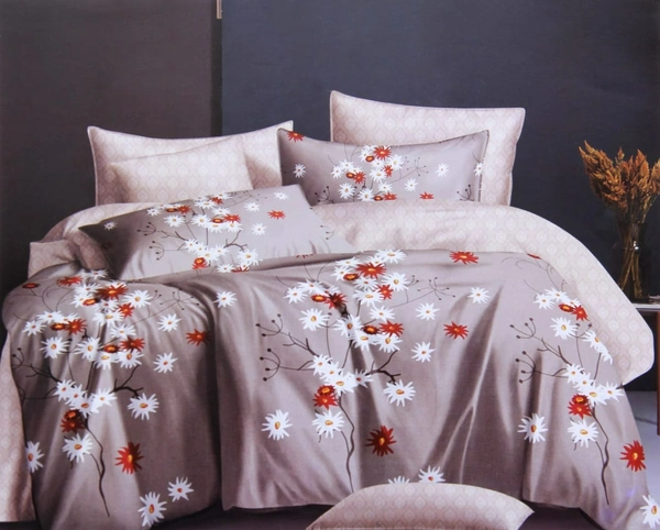 Bella Rosa Comforter Set (Comforter + Bedsheet + 2 Pillow Cover) - Bella Rosa - Pure Earth - Double Bed - Double Bed