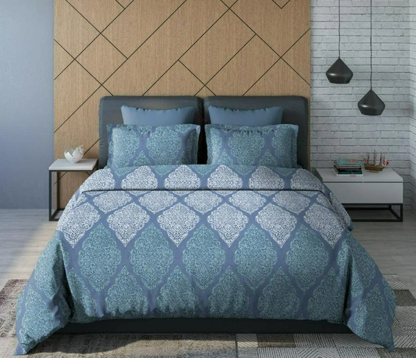 Dew Drop Comforter Set (Comforter + Bedsheet + 2 Pillow Cover) - Dew Drop - Sea Breeze - Double Bed - Double Bed
