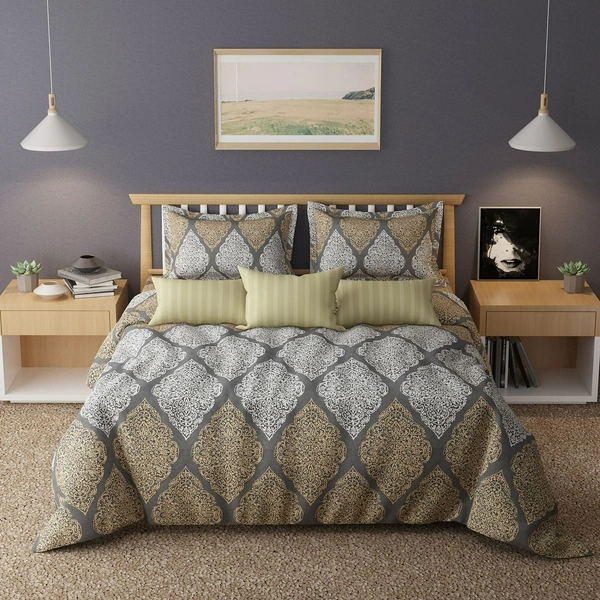 Dew Drop Comforter Set (Comforter + Bedsheet + 2 Pillow Cover) - Dew Drop - Tidal Tranquility - Double Bed - Double Bed