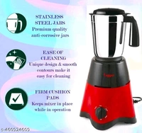 3 Jars Mixer GrinderName: 3 Jars Mixer GrinderBlade Material: Stainless SteelBody Material: PlasticJar Material: Stainless SteelNo Of Jars: 3Product Breadth: 18 CmProduct Height: 23 CmProduct Length: 18 CmCountry of Origin: India