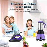 By Suprimo Star Purple Powerful 750 Watt 3 Jar Mixer Grinder Blender With 1100 Watt Dry Dry Iron Mixie For Kitchen 2 Years Warranty (Purple)Name: By Suprimo Star Purple Powerful 750 Watt 3 Jar Mixer Grinder Blender With 1100 Watt Dry Dry Iron Mixie For Kitchen 2 Years Warranty (Purple)Blade Material: Stainless SteelBody Material: Abs PlasticJar Material: Stainless SteelNo Of Jars: 