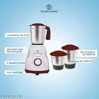Double Safety Red Mixer Grinder 3 JarsName: Double Safety Red Mixer Grinder 3 JarsProduct Breadth: 30 CmProduct Height: 20 CmProduct Length: 23 CmRed colour Premium Mixer Grinder with 3 Jars Country of Origin: India