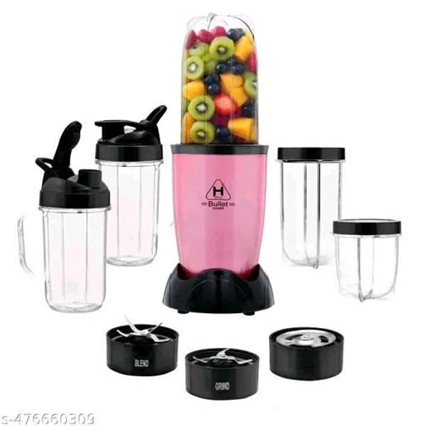 Juicer Mixer Grinder | 22000 RPM | 400W | | ABS Body | Smoothie Maker | Copper Motor | Unbreakable Jars | 1 Years Warranty | (5 Jar, 3 Blade, 3 Lid) (Rose Gold)Name: Juicer Mixer Grinder | 22000 RPM | 400W | | ABS Body | Smoothie Maker | Copper Motor | Unbreakable Jars | 1 Years Warranty | (5 Jar, 3 Blade, 3 Lid) (Rose Gold)Material: PlasticType: NaCapacity: 0.5Product Breadth: 12 