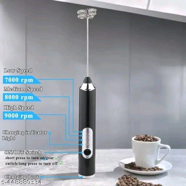 WDS USB Rechargeable Milk Frother Hand Blender - Electric Foam Maker & Coffee Beater for Cappuccino, Egg WhiskerName: WDS USB Rechargeable Milk Frother Hand Blender - Electric Foam Maker & Coffee Beater for Cappuccino, Egg WhiskerType: Electric WhiskProduct Breadth: 2.5 CmProduct Height: 22.5 CmProduct Length: 3.5 CmNet Quantity (N): Pack Of 1WDS USB Rechargeable 
