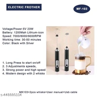 WDS USB Rechargeable Milk Frother Hand Blender - Electric Foam Maker & Coffee Beater for Cappuccino, Egg WhiskerName: WDS USB Rechargeable Milk Frother Hand Blender - Electric Foam Maker & Coffee Beater for Cappuccino, Egg WhiskerType: Electric WhiskProduct Breadth: 2.5 CmProduct Height: 22.5 CmProduct Length: 3.5 CmNet Quantity (N): Pack Of 1WDS USB Rechargeable 