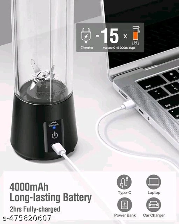 380ml Portable Juice Blender, Juicer Bottle Mixer, Juice Maker, Fruit Juicer Machine Electric, USB Rechargeable Personal Size Mini Juicer Grinder for Juices, Shakes and SmoothieName: 380ml Portable Juice Blender, Juicer Bottle Mixer, Juice Maker, Fruit Juicer Machine Electric, USB Rechargeable Personal Size Mini Juicer Grinder for Juices, Shakes and SmoothieMaterial: PlasticType: 
