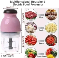 electric 220v Food Processor and Chopper Multifunction Capsule Cutter Quatre For Vegetable and Fruit- Multi Electric Fruit Purpose Crusher Meat Grinder Blender (Multicolor, 600ml) Watts Mini Mixer Juicer Multipurpose with mixer grinder juicer food processor Hand Multi-Function Baby Machine HouseholdName: electric 220v Food Processor and Chopper Multifunction Capsule Cutter Quatre 