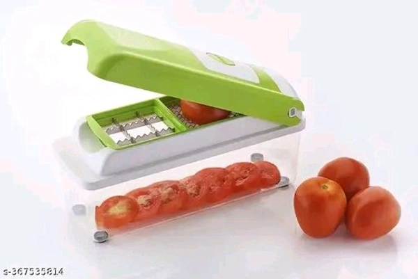 12 in 1 Vegetable Chopper , Nicer Dicer, Slicer, Cutter, ChopperName: 12 in 1 Vegetable Chopper , Nicer Dicer, Slicer, Cutter, ChopperBody Material: PlasticBlade Material: Stainless SteelIdeal For: Fruits And VegetablesProduct Breadth: 10 CmProduct Height: 8 CmProduct Length: 20 CmNet Quantity (N): Pack Of 112 in 1 Vegetable Chopper , Nicer Dicer, Slicer, Cutter, ChopperLarge unbre