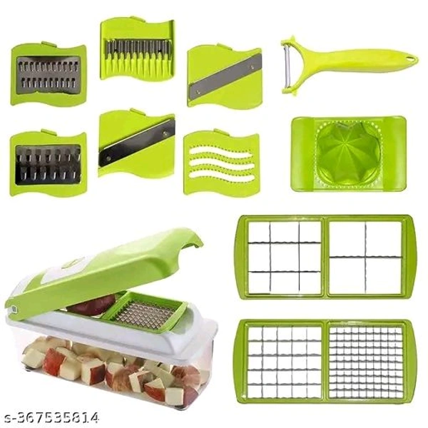12 in 1 Vegetable Chopper , Nicer Dicer, Slicer, Cutter, ChopperName: 12 in 1 Vegetable Chopper , Nicer Dicer, Slicer, Cutter, ChopperBody Material: PlasticBlade Material: Stainless SteelIdeal For: Fruits And VegetablesProduct Breadth: 10 CmProduct Height: 8 CmProduct Length: 20 CmNet Quantity (N): Pack Of 112 in 1 Vegetable Chopper , Nicer Dicer, Slicer, Cutter, ChopperLarge unbre