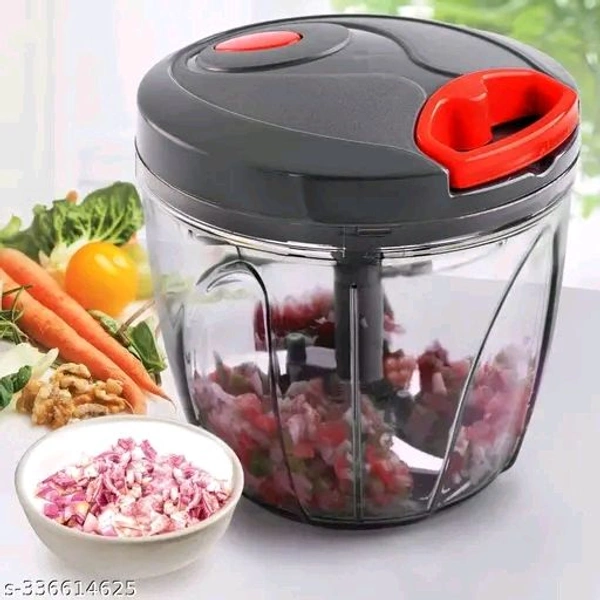 Plastic 950ml Kitchen Chopper with 5 Blades and 1 Plastic Whisker, Multipurpose Manual Chopper, Vegetable & Fruit Cutter Chopper -(GREY) PREMIUM QUALITY PRODUCTName: Plastic 950ml Kitchen Chopper with 5 Blades and 1 Plastic Whisker, Multipurpose Manual Chopper, Vegetable & Fruit Cutter Chopper -(GREY) PREMIUM QUALITY PRODUCTBody Material: PlasticBlade Material: Stainless SteelIdeal