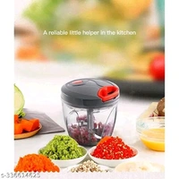 Plastic 950ml Kitchen Chopper with 5 Blades and 1 Plastic Whisker, Multipurpose Manual Chopper, Vegetable & Fruit Cutter Chopper -(GREY) PREMIUM QUALITY PRODUCTName: Plastic 950ml Kitchen Chopper with 5 Blades and 1 Plastic Whisker, Multipurpose Manual Chopper, Vegetable & Fruit Cutter Chopper -(GREY) PREMIUM QUALITY PRODUCTBody Material: PlasticBlade Material: Stainless SteelIdeal