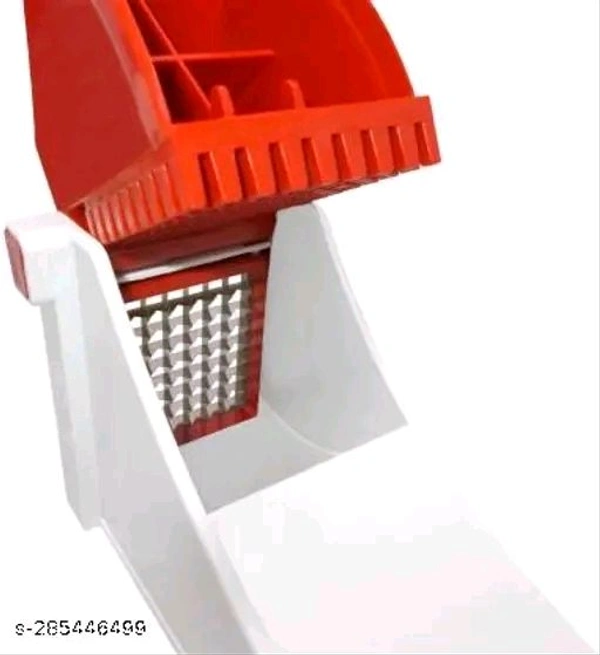 Potato chipser french fries and finger chips cutter/ potato chopper Vegetable & Fruit ChopperName: Potato chipser french fries and finger chips cutter/ potato chopper Vegetable & Fruit ChopperBody Material: PlasticBlade Material: Stainless SteelType: OthersProduct Breadth: 10 CmProduct Height: 20 CmProduct Length: 10 CmNet Quantity (N): Pack Of 1chips cutter/ potato chopper / slice