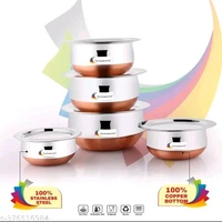  Copper Bottom Handi Pot 5 Piece Set/Steel Handi SetName:  Copper Bottom Handi Pot 5 Piece Set/Steel Handi SetMaterial: Stainless SteelInduction Base: YesLid Included: YesNon stick: YesProduct Breadth: 1 CmProduct Height: 0.5 CmProduct Length: 1 CmNet Quantity (N): Pack Of 5VIGNESHGENIX  Copper Bottom Handi Pot 5 Piece Set/Steel Handi Set Country of Origin: India