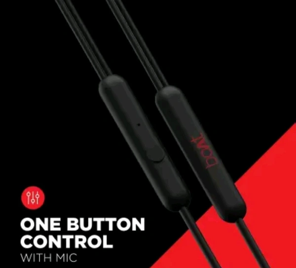 BoAt Bassheads 104, 6 Months Warranty  - Black, ‎120 x 1 x 1 cm