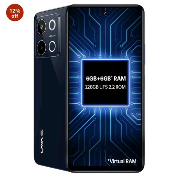 Lava Blaze 3 5G (Glass Gold, 6GB+128GB) | Segment's Fastest 5G Smartphone | Dimensity 6300 Processor | 90Hz Display | 50MP+2MP AI Camera with Vibe Light | 5000 mAh | Glass Back|18W Fast Charging - Glass blue