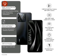 Lava Yuva 3 (Eclipse Black, 4+4*GB + 128GB)|Segment's Most Affordable Smartphone with 128 GB (UFS 2.2) Storage | 90Hz Punch Hole Display|13MP AI Triple Camera|Side Fingerprint Sensor |Bloatware Free - Eclipse Black, 128 GB