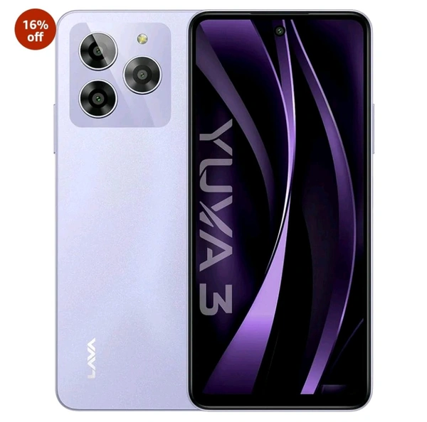 Lava Yuva 3 (Eclipse Black, 4+4*GB + 128GB)|Segment's Most Affordable Smartphone with 128 GB (UFS 2.2) Storage | 90Hz Punch Hole Display|13MP AI Triple Camera|Side Fingerprint Sensor |Bloatware Free - Cosmic Lavender, 128 GB
