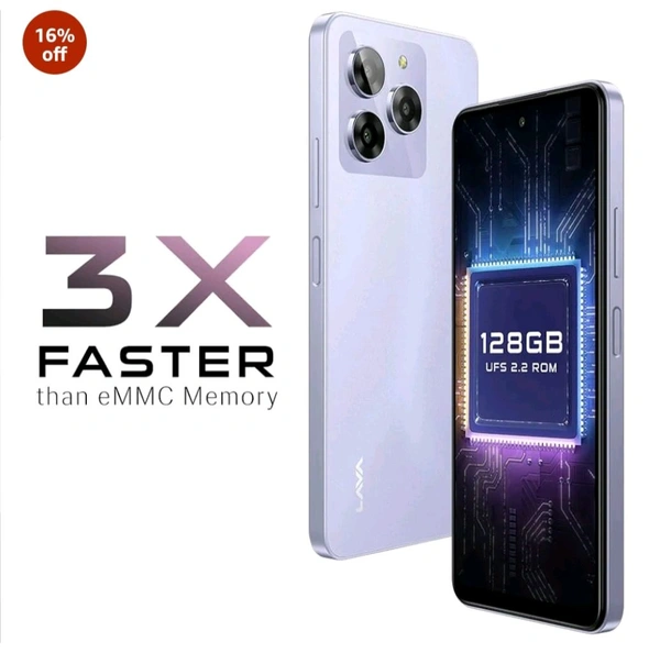 Lava Yuva 3 (Eclipse Black, 4+4*GB + 128GB)|Segment's Most Affordable Smartphone with 128 GB (UFS 2.2) Storage | 90Hz Punch Hole Display|13MP AI Triple Camera|Side Fingerprint Sensor |Bloatware Free - Cosmic Lavender, 128 GB