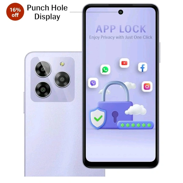 Lava Yuva 3 (Eclipse Black, 4+4*GB + 128GB)|Segment's Most Affordable Smartphone with 128 GB (UFS 2.2) Storage | 90Hz Punch Hole Display|13MP AI Triple Camera|Side Fingerprint Sensor |Bloatware Free - Cosmic Lavender, 128 GB