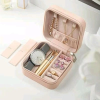 Aavad Flixpen Mini Jewelry Organizer Box for Women Travel Storage Case Storage Case PU Leather jewellery organisers Vanity Box (MULTI)