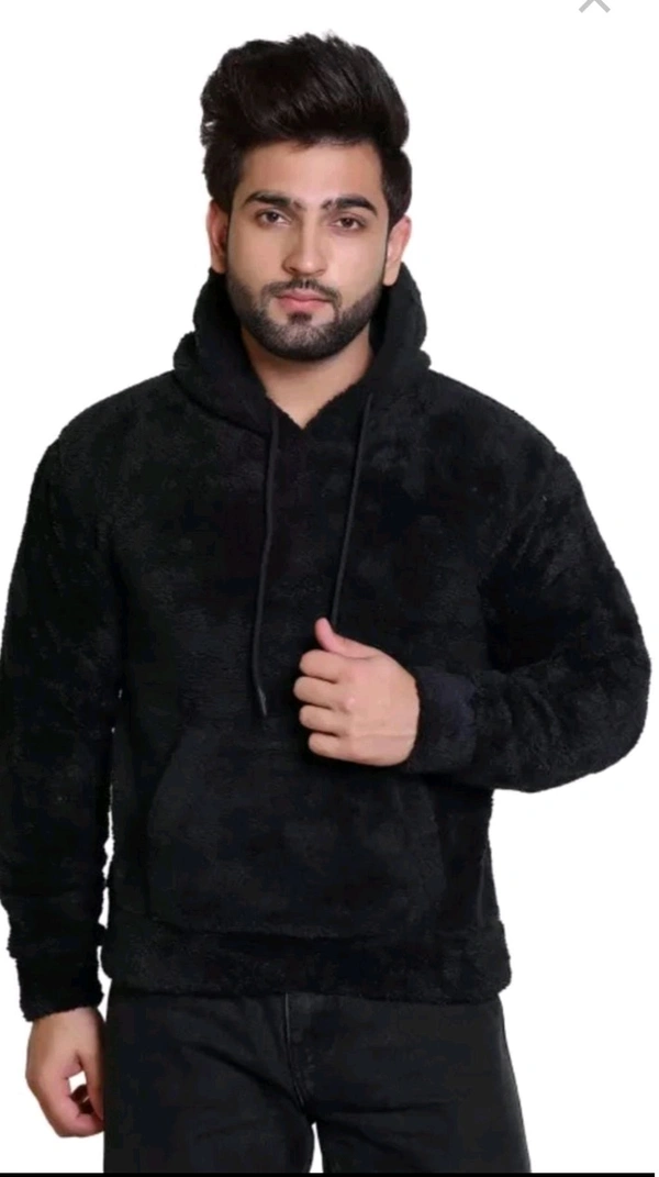 Woolen Full Sleeves Hoodie for Men - White