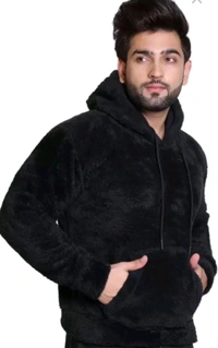 Woolen Full Sleeves Hoodie for Men - White