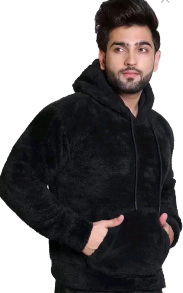 Woolen Full Sleeves Hoodie for Men - White
