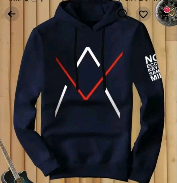 Full Sleeves Hooded Sweatshirt for Men - Navy Blue, M