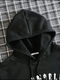 Full Sleeves Printed Hoodie for Men - Black, M