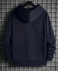 Full Sleeves Printed Hoodie for Men - Dark Blue, M