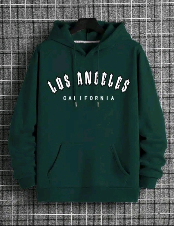 Full Sleeves Printed Hoodie for Men - Green, L