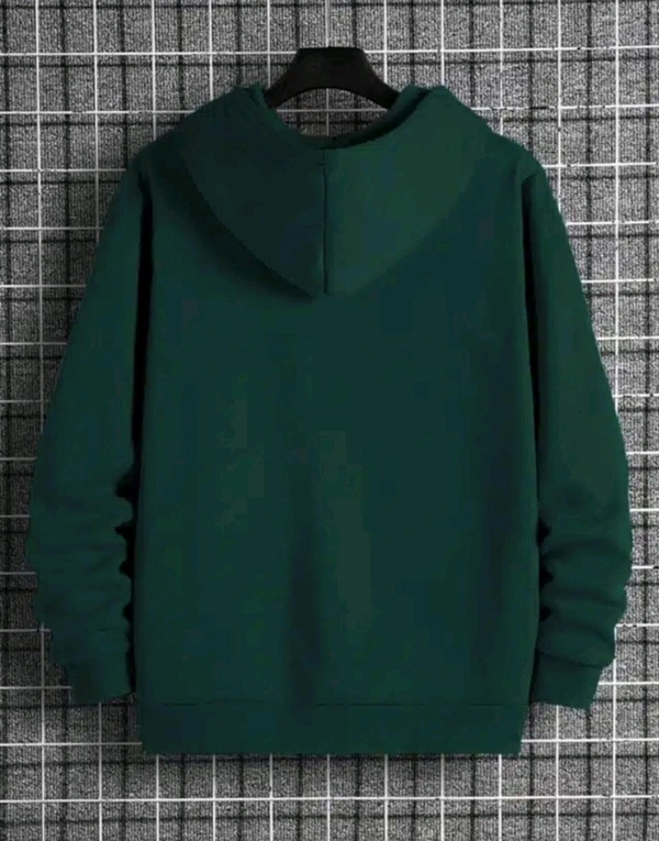 Full Sleeves Printed Hoodie for Men - Green, XL