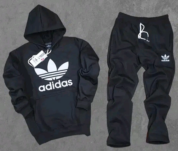 Fleece Hooded Tracksuits for Men - Black, XXL
