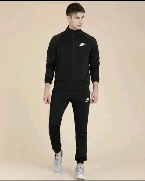 Cotton Blend Tracksuit for Men - Black, XL