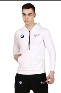 Lycra Printed Tracksuit for Men - White and black, XL