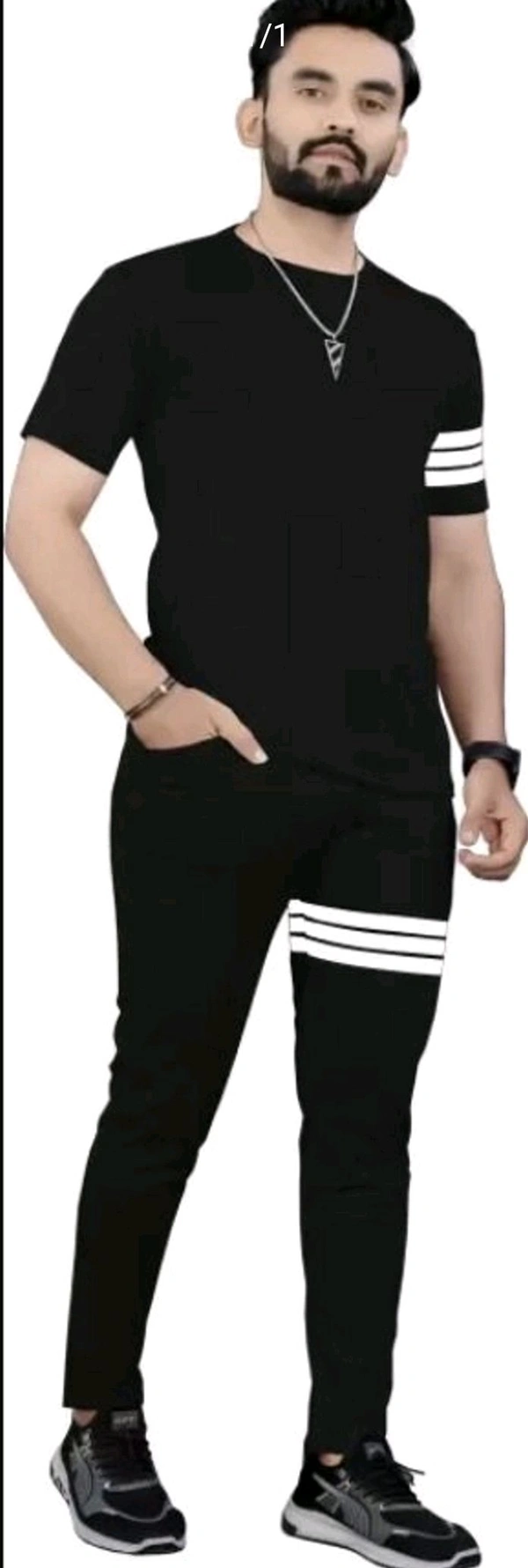 Polyester Solid Tracksuit for Men - Black, XL