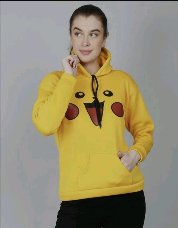 Woolen Hoodie for Women - Yellow, L