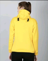 Woolen Hoodie for Women - Yellow, XL