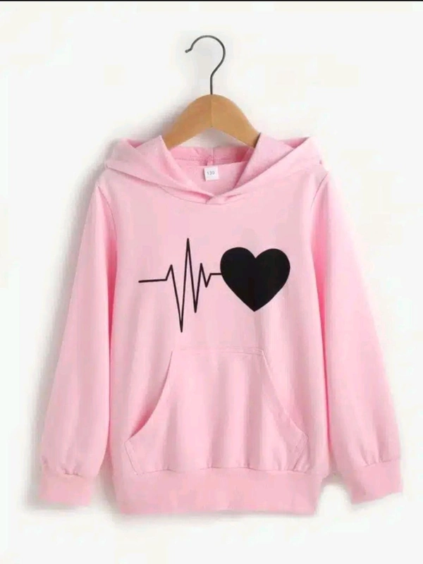 Fleece Printed Hoodie for Women - Pink, M
