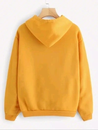 Fleece Printed Hoodie for Women - Mustard, M