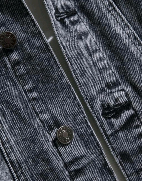 Unisex Denim Jacket - Gray, XL