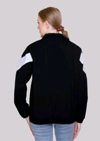 Nylon Solid Jackets for Women (Black) - Black, XL