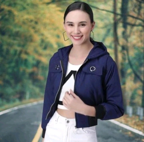 Polyester Jacket for Women (Blue) - Navy Blue, M
