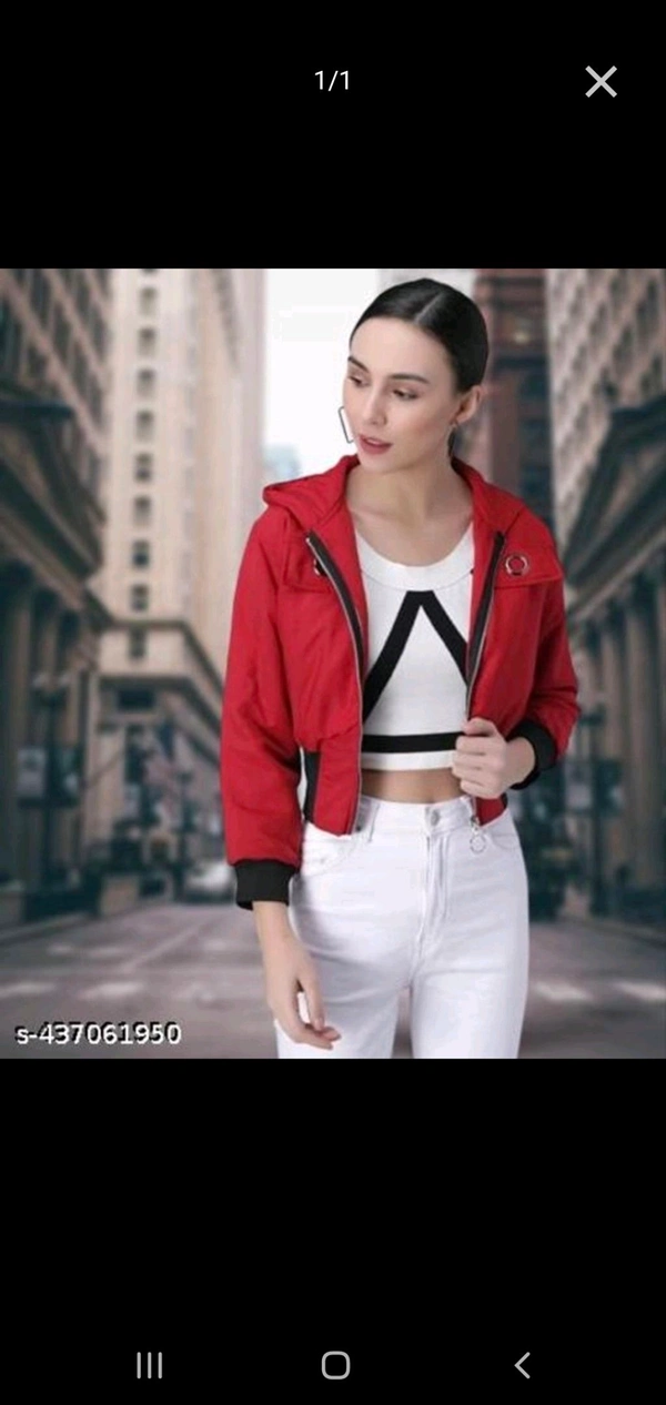 Polyester Jacket for Women (Red) - Red, L