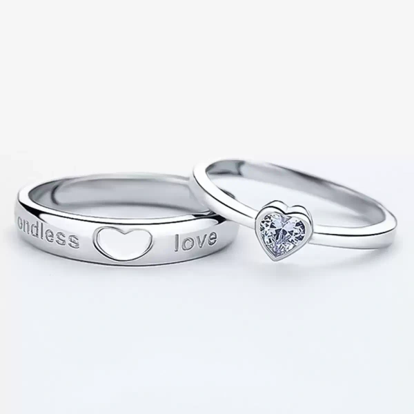 Stainless Steel, Brass, Metal Ring Set - Adjustable, Silver