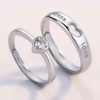 Stainless Steel, Brass, Metal Ring Set - Adjustable, Silver