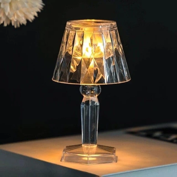 (Pack of 2) LED Table Lamp Mini Projection Lamp for Night Light - Transparent