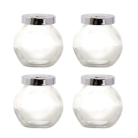 Multipurpose 200ml Glass Storage Jars with Airtight Lids - Set of 4 | Ideal for Spices, Herbs, Snacks & More