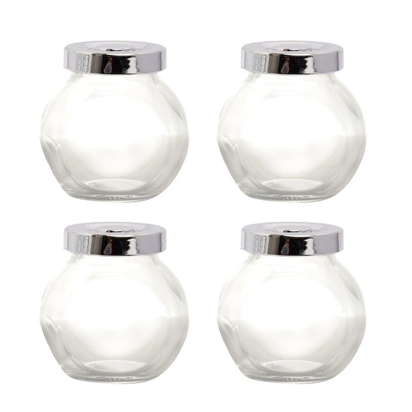Multipurpose 200ml Glass Storage Jars with Airtight Lids - Set of 4 | Ideal for Spices, Herbs, Snacks & More